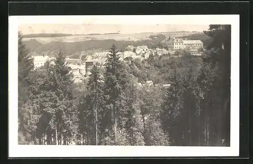 AK Rataje nad Sázavou, Gesamtansicht aus der Vogelschau