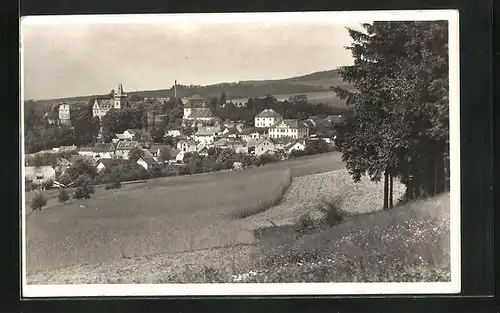 AK Zruc nad Sázavou, Gesamtansicht aus der Vogelschau