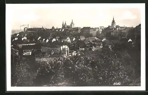 AK Zatec / Saaz, Ortsansicht aus der Vogelschau