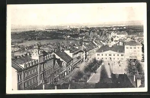 AK Louny / Laun, Ortsansicht aus der Vogelschau