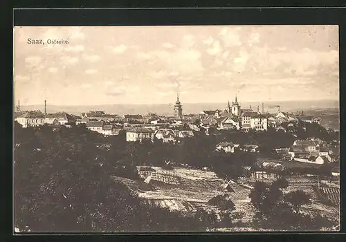 AK Zatec / Saaz, Ostseite des Ortes