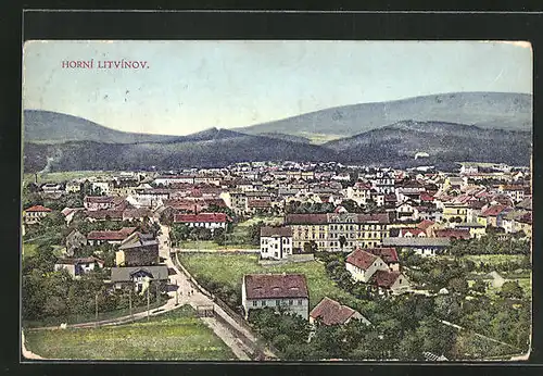 AK Horní Litvínov / Ober Leutensdorf, Totalansicht aus der Vogelschau