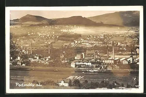 AK Podmokly nad Labem, Totalansicht aus der Vogelschau