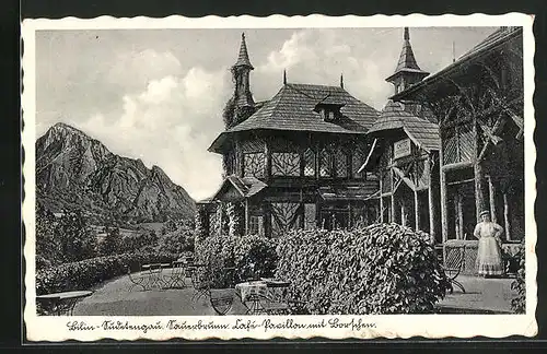 AK Bilin / Bilina, Sauerbrunn - Cafè Pavillon mit Borschen