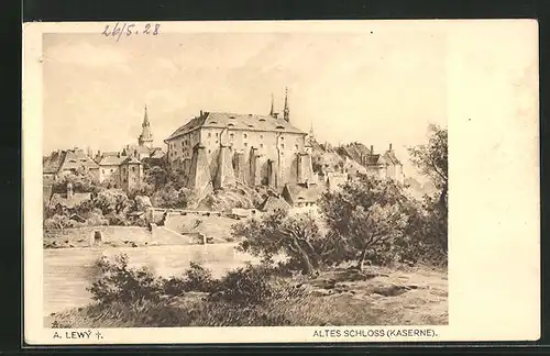 Künstler-AK Kaaden / Kadan, Altes Schloss