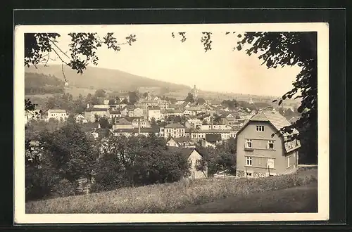 AK Benesov nad Ploucnicí / Beneschau, Gesamtansicht aus der Vogelschau