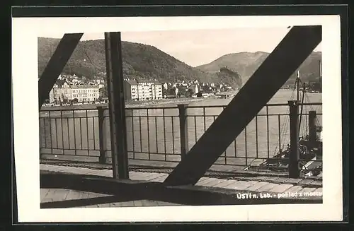 AK Aussig / Usti, Pohled z mostu