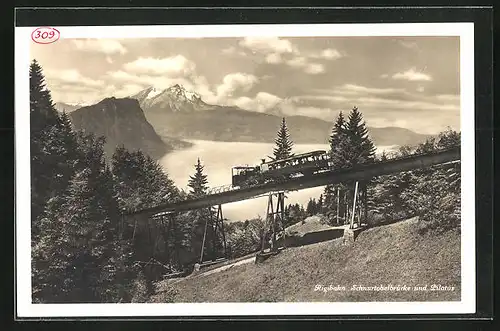 AK Rigibahn Schnurtobelbrücke und Pilatus