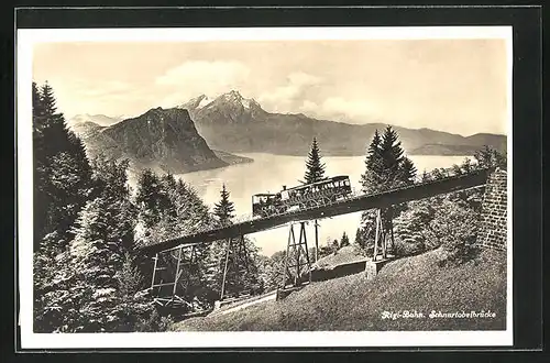 AK Rigi-Bahn auf der Schnurtobelbrücke