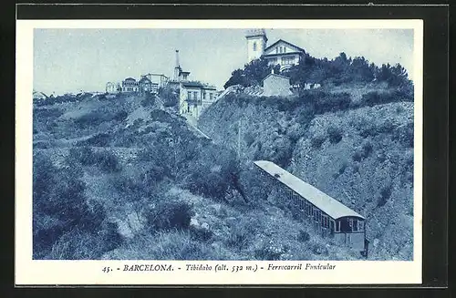 AK Barcelona, Tibidabo, Ferrocarril Funicular