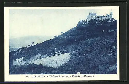 AK Barcelona, Tibidabo, Funicular y Observatorio
