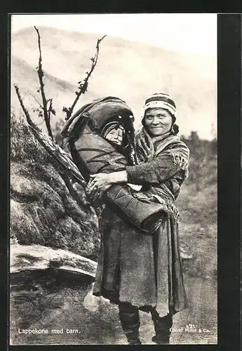 AK Lappekone med barn, norwegische Mutter mit Kind