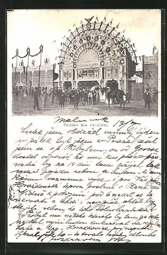 AK Brána ku Cvicisti, IV. Slet Vsesokolský 1901, Eingang zur Festhalle