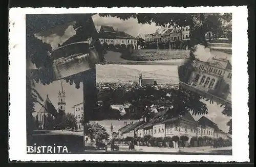 AK Bistrita, verschiedene Orts- und Gebäudeansichten