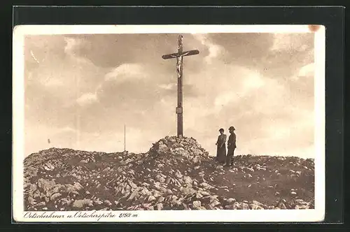 AK Bergsteiger am Oetscherkreuz auf der Oetscherspitze