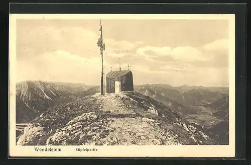 AK Gipfelpartie mit Gipfelkreuz auf dem Wendelstein