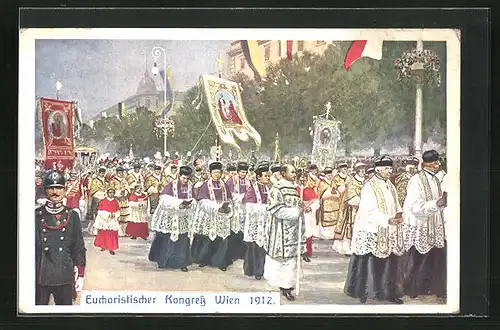 Künstler-AK Wien, Eucharistischer Kongress 1912, Prozession