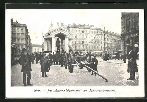 AK Wien, Der Eiserne Wehrmann am Schwarzenbergplatz