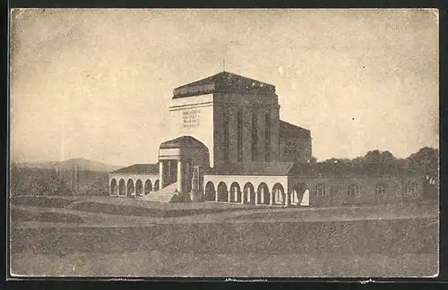 AK Reichenberg / Liberec, Blick auf die Feuerhalle, Krematorium