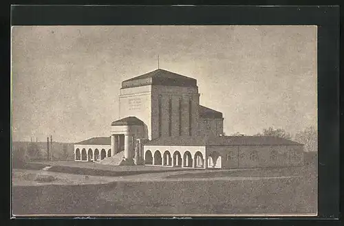 AK Reichenberg / Liberec, Blick zur Feuerhalle, Krematorium