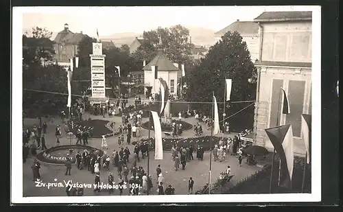 AK Holesov, Ziv. prum Vystava 1931, Messegelände mit Besuchern