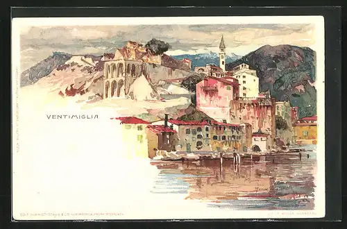 Künstler-AK Manuel Wielandt: Ventimiglia, Panorama