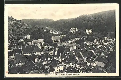 AK Triberg, Blick vom Felsenpavillon