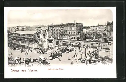 AK Berlin-Kreuzberg, Hallesches Tor aus der Vogelschau