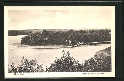 AK Berlin-Wannsee, Nikolskoi - Blick auf die Pfaueninsel