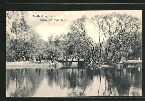 AK Berlin-Steglitz, Partie im Stadtpark