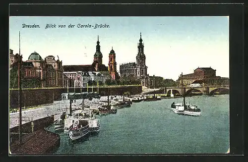 AK Dresden, Blick von der Carola-Brücke