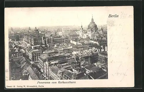 AK Berlin, Panorama mit Dom vom Rathausturm