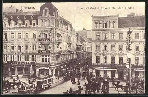 AK Berlin, Friedrichstrasse, Ecke Unter den Linden