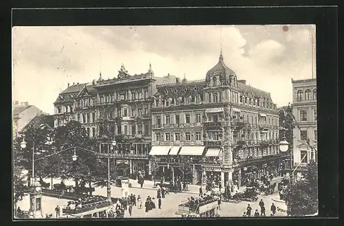 AK Berlin, Unter den Linden mit Cafè Bauer