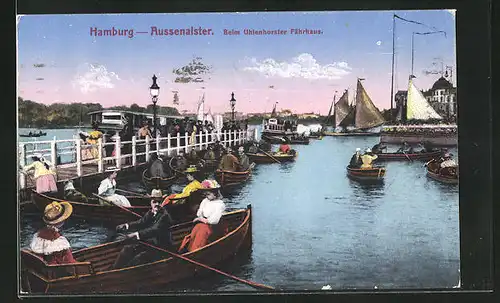 AK Hamburg, Aussenalster, beim Uhlenhorster Fährhaus