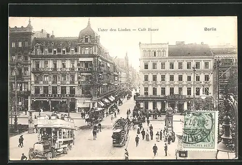 AK Berlin, Unter den Linden, Cafè Bauer