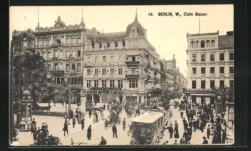 AK Berlin, Unter den Linden, Cafè Bauer