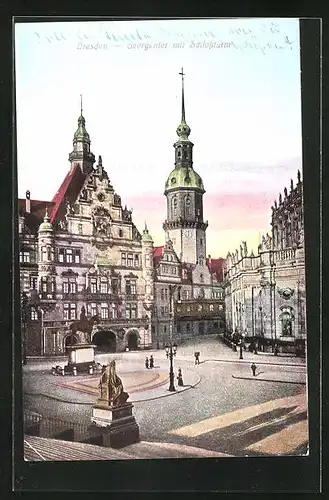 AK Dresden, Georgentor mit Schlossturm