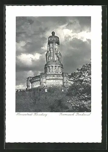 AK Hamburg-St. Pauli, Bismarck-Denkmal