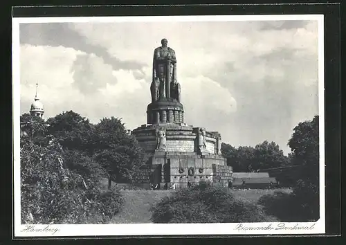 AK Hamburg-St. Pauli, Bismarckdenkmal