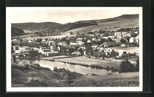 AK Chocerady, Ortsansicht aus der Vogelschau