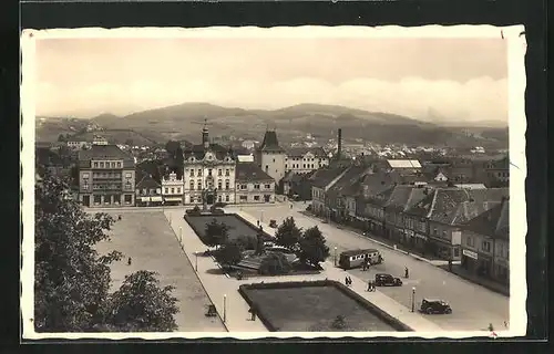 AK Beraun / Beroun, Zentralplatz aus der Vogelschau