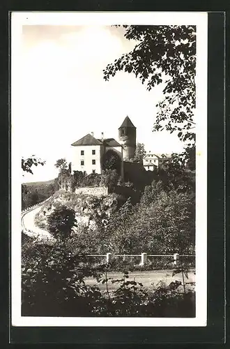 AK Rataje nad Sàzavou, Blick zum Schloss