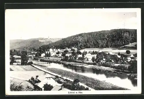 AK Lsteni nad Sàz, Totalansicht aus der Vogelschau