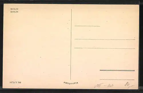 AK Kolin, Marktplatz mit Denkmal