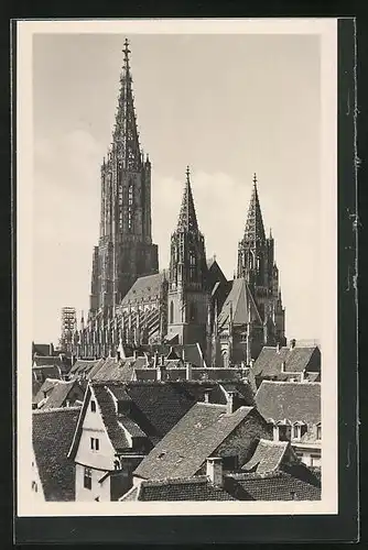 AK Ulm a. D., Blick auf das Münster von Süd-Osten