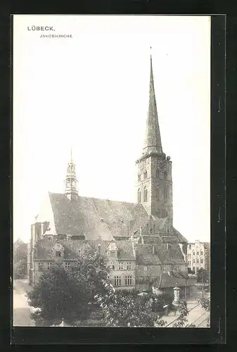 AK Lübeck, Blick zur Jakobikirche