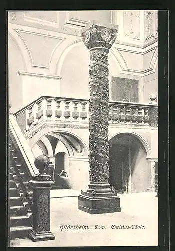 AK Hildesheim, die Christus-Säule im Dom