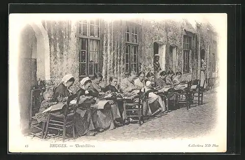 AK Bruges, Dentellieres, Frauen beim der Handarbeit, klöppeln