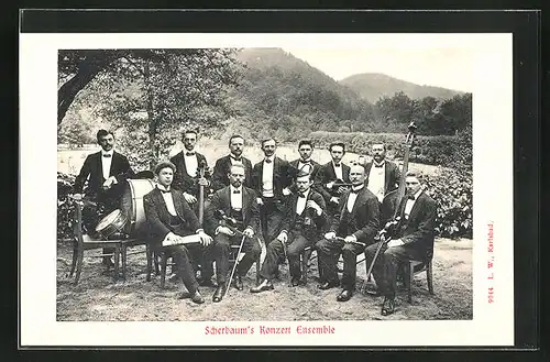 AK Musiker, Gruppenbild Scherbaums Konzert Ensemble